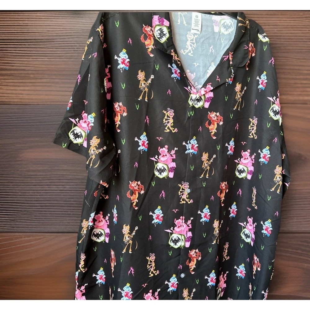 Count Chocula & Frankenberry In Band Black Button Down Collar 2XL‎ Polyester AOP - Picture 6 of 7